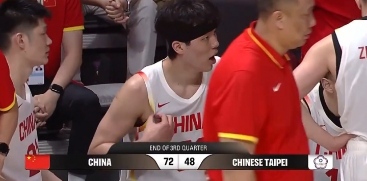 赵继伟14+4+5领衔，三节战罢中国男篮24分领先中国台北