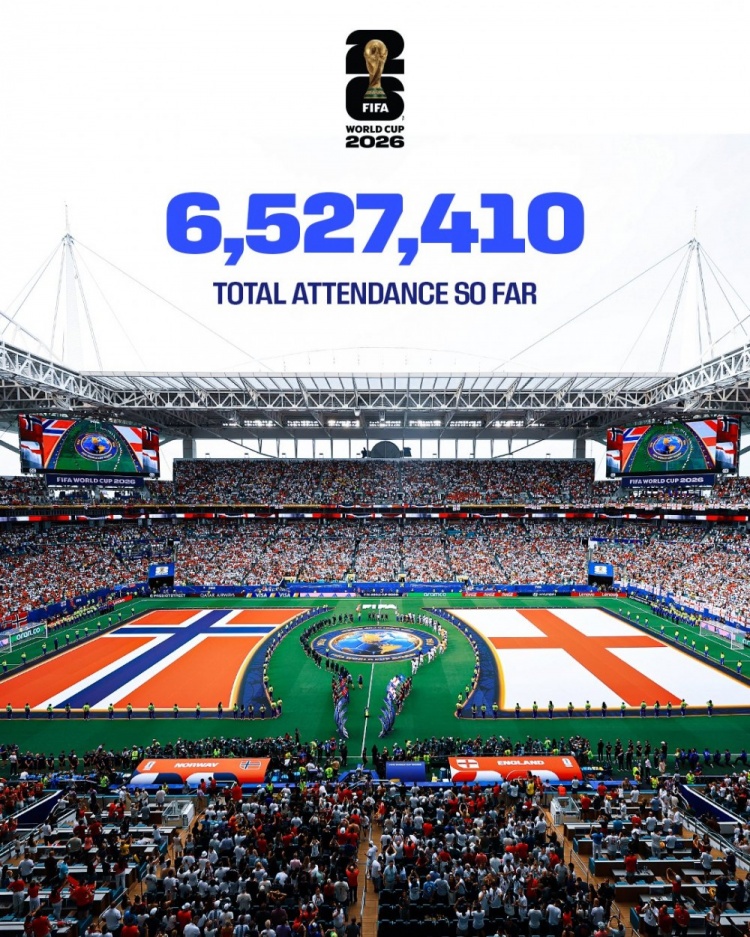 FIFA官方：本届世界杯现场观众数6527410，超2018与2022总和