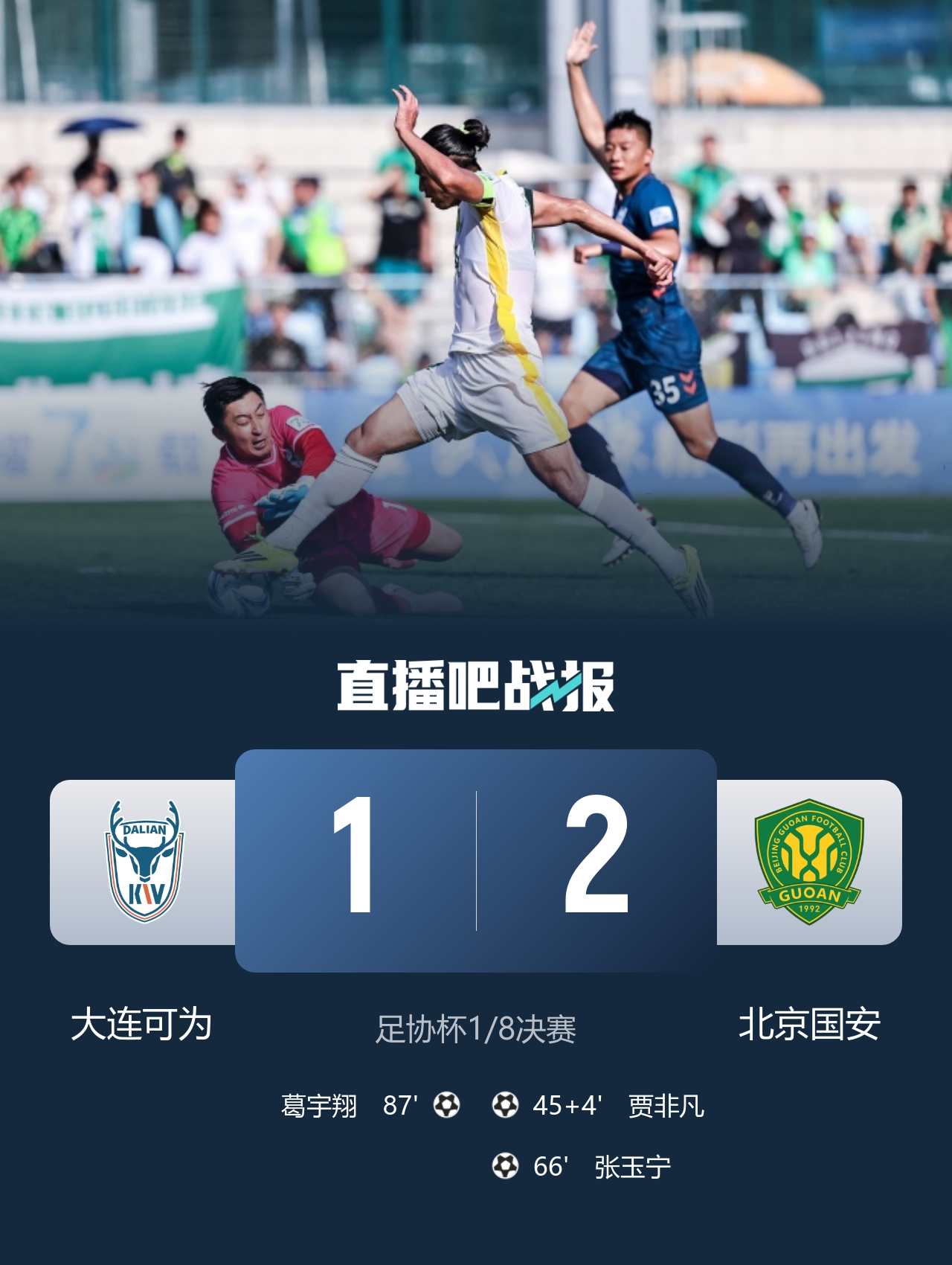 国安2-1大连可为晋级足协杯八强 VAR四次介入改判 国安2-1大连可为晋级足协杯八强 VAR四次介入改判