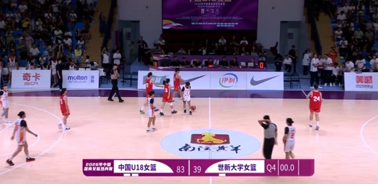 中国U18女篮83-39世新大学 全队12人得分